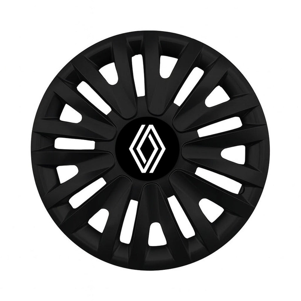 Set 4 capace roti 15 inch (R15) compatibile RENAULT NOU, Model - 412 Black