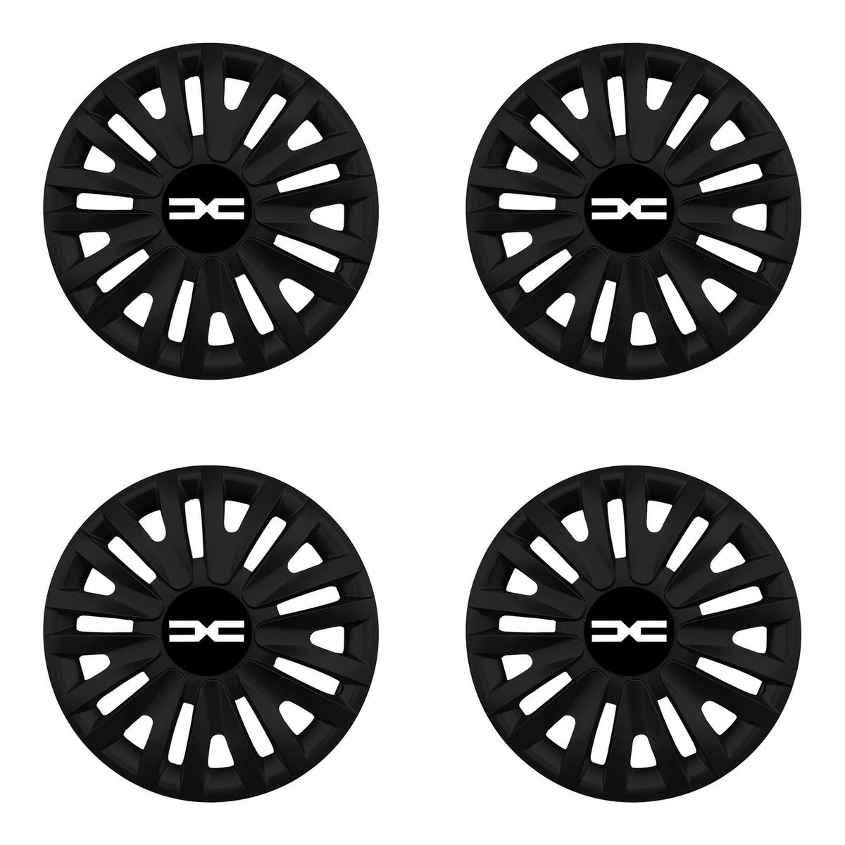 Set 4 capace roti 16 inch (R16) compatibile DACIA NOU, Model - 412 Black