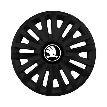 Set 4 capace roti 16 inch (R16) compatibile SKODA NOU, Model - 412 Black