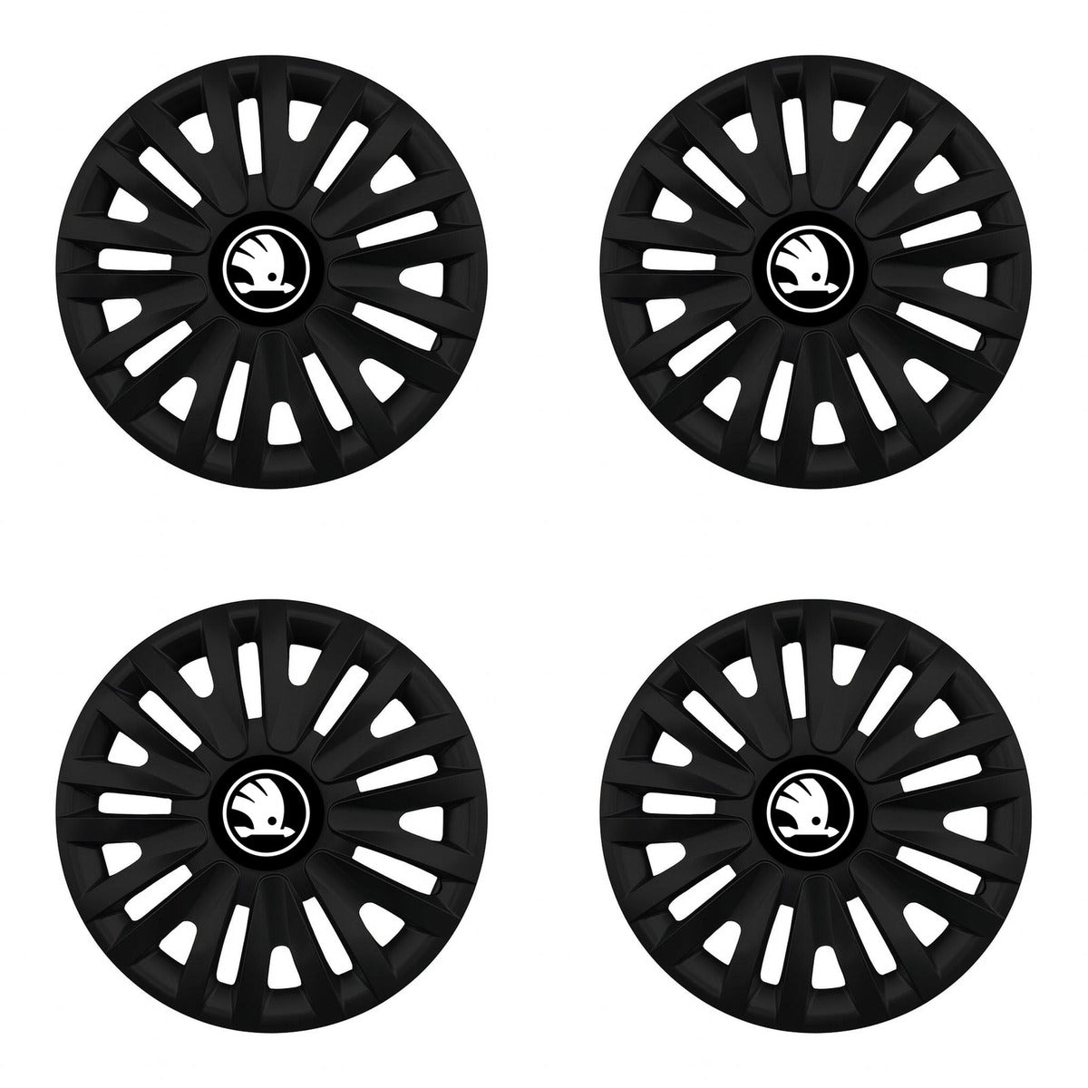 Set 4 capace roti 16 inch (R16) compatibile SKODA NOU, Model - 412 Black