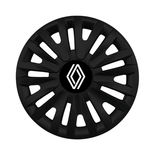 Set 4 capace roti 16 inch (R16) compatibile RENAULT NOU, Model - 412 Black