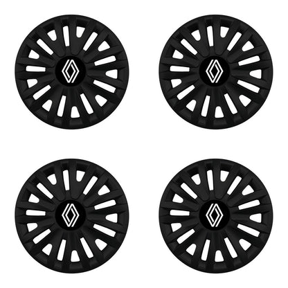 Set 4 capace roti 16 inch (R16) compatibile RENAULT NOU, Model - 412 Black