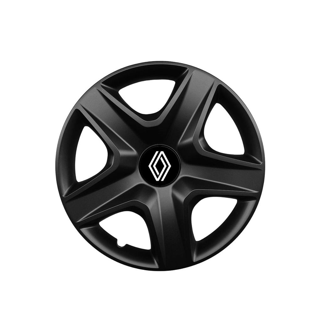 Set 4 capace roti 15 inchi (R15) compatibile RENAULT NOU, Model 418 Black
