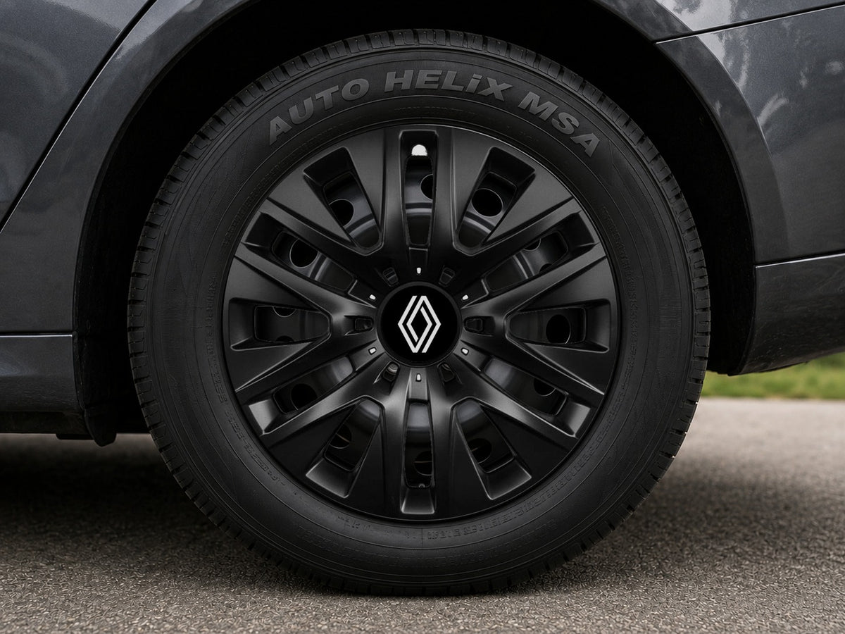 Set 4 capace roti 16 inchi (R16) compatibile RENAULT NOU, Model 429 Black