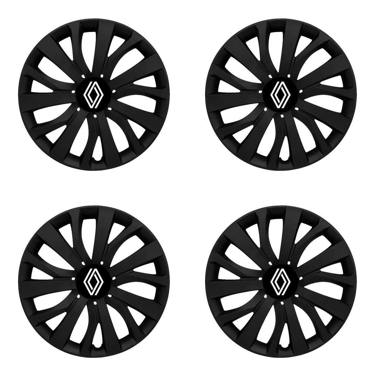 Set 4 capace roti 14 inchi (R14) compatibile RENAULT NOU, Model - 432 Black Edition