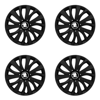 Set 4 capace roti 15 inchi (R15) compatibile SKODA NOU, Model - 432 Black Edition
