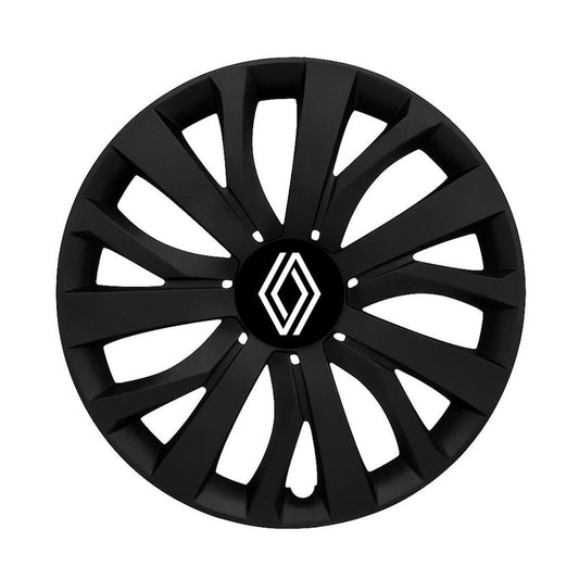 Set 4 capace roti 16 inchi (R16) compatibile RENAULT NOU, Model - 432 Black Edition