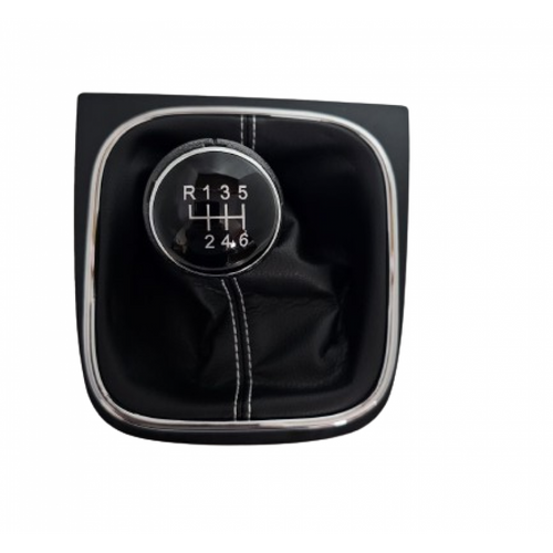 Maneta Schimbator de Viteze VW Golf VI MK5/MK6 (2005-2014) - 6 Viteze, Negru cu Cusătură Albă