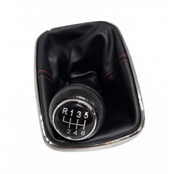 Maneta Schimbator VW Golf IV MK4 (1999-2004) - 6 Trepte, 23mm, Negru cu Cusatura Rosie