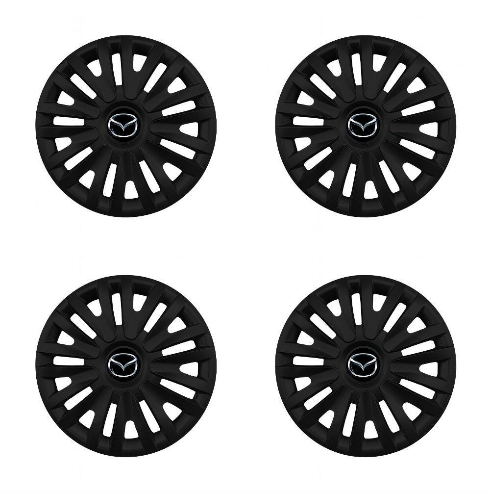 Set 4 capace roti potrivite jantelor de 16 inch compatibile MAZDA, Model 412 Black