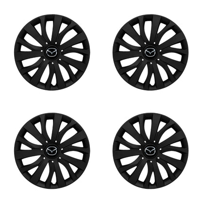 Set 4 capace roti potrivite jantelor de 15 inch compatibile MAZDA, Model - 345 Black Edition