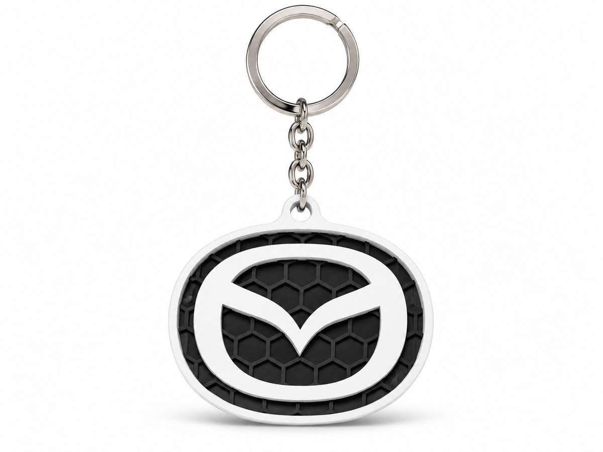 Breloc auto Mazda logo cu lanț și inel