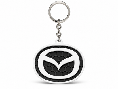 Breloc auto Mazda logo cu lanț și inel