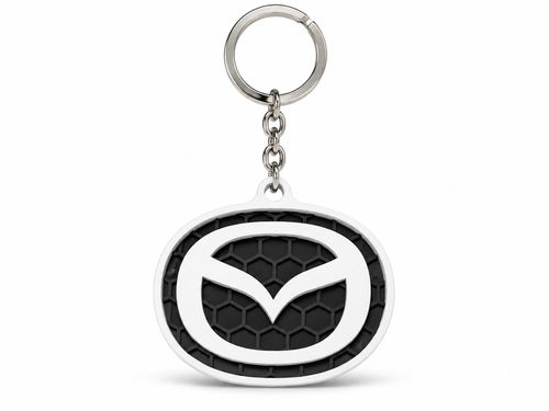 Breloc auto Mazda logo cu lanț și inel