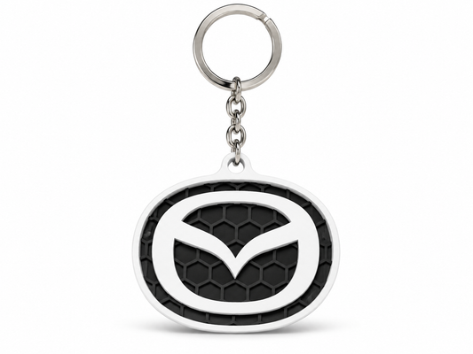 Breloc auto Mazda logo cu lanț și inel