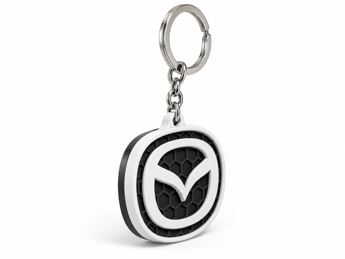 Breloc auto Mazda logo cu lanț și inel