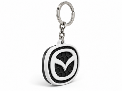 Breloc auto Mazda logo cu lanț și inel