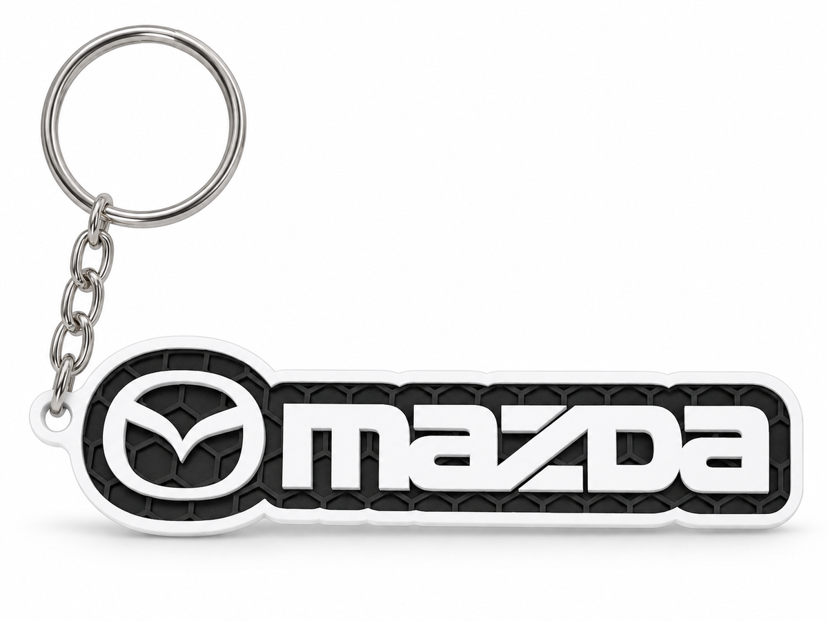 Breloc auto Mazda inscripție cu lanț și inel