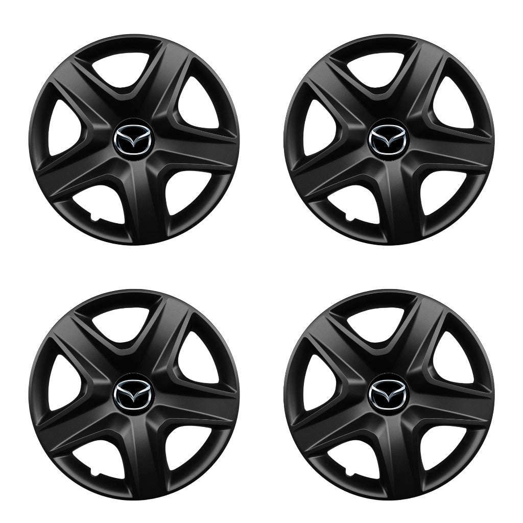 Set 4 capace roti potrivite jantelor de 15 inch compatibile MAZDA, Model 340 Black