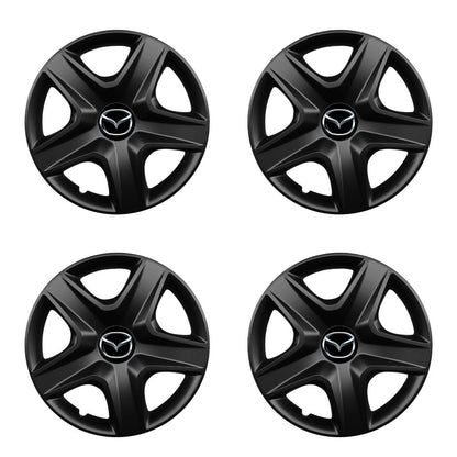 Set 4 capace roti potrivite jantelor de 16 inch compatibile MAZDA, Model 418 Black