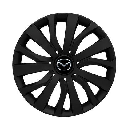 Set 4 capace roti potrivite jantelor de 15 inch compatibile MAZDA, Model - 345 Black Edition