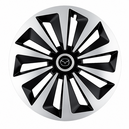 Set 4 capace roti Fox Gri-Negru R14 Compatibil Cu Mazda