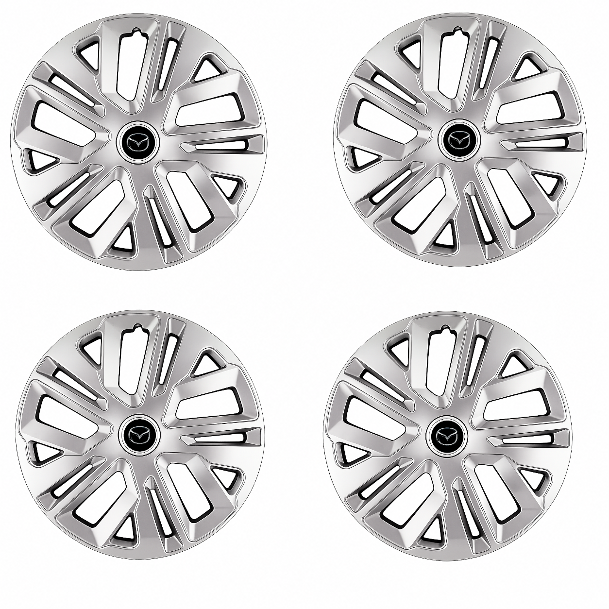 Set 4 Capace Roti 15 inchi (R15) Raven Gri, Compatibile Cu Mazda
