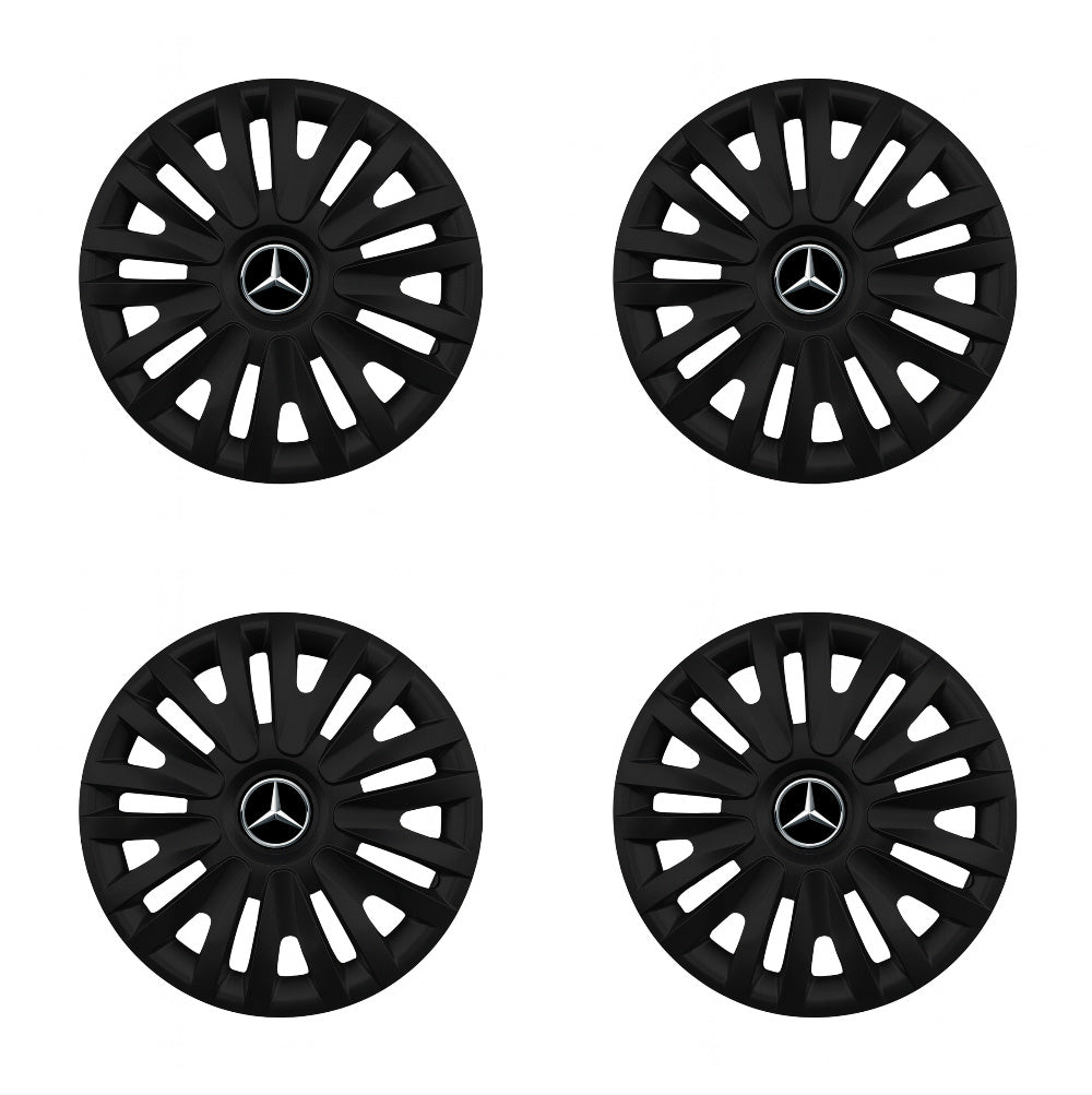 Set 4 capace roti potrivite jantelor de 15 inch compatibile MERCEDES, Model - 313 Black