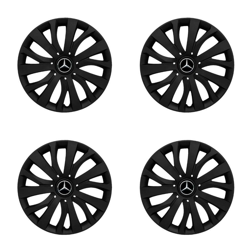 Set 4 capace roti potrivite jantelor de 15 inch compatibile MERCEDES, Model - 345 Black Edition