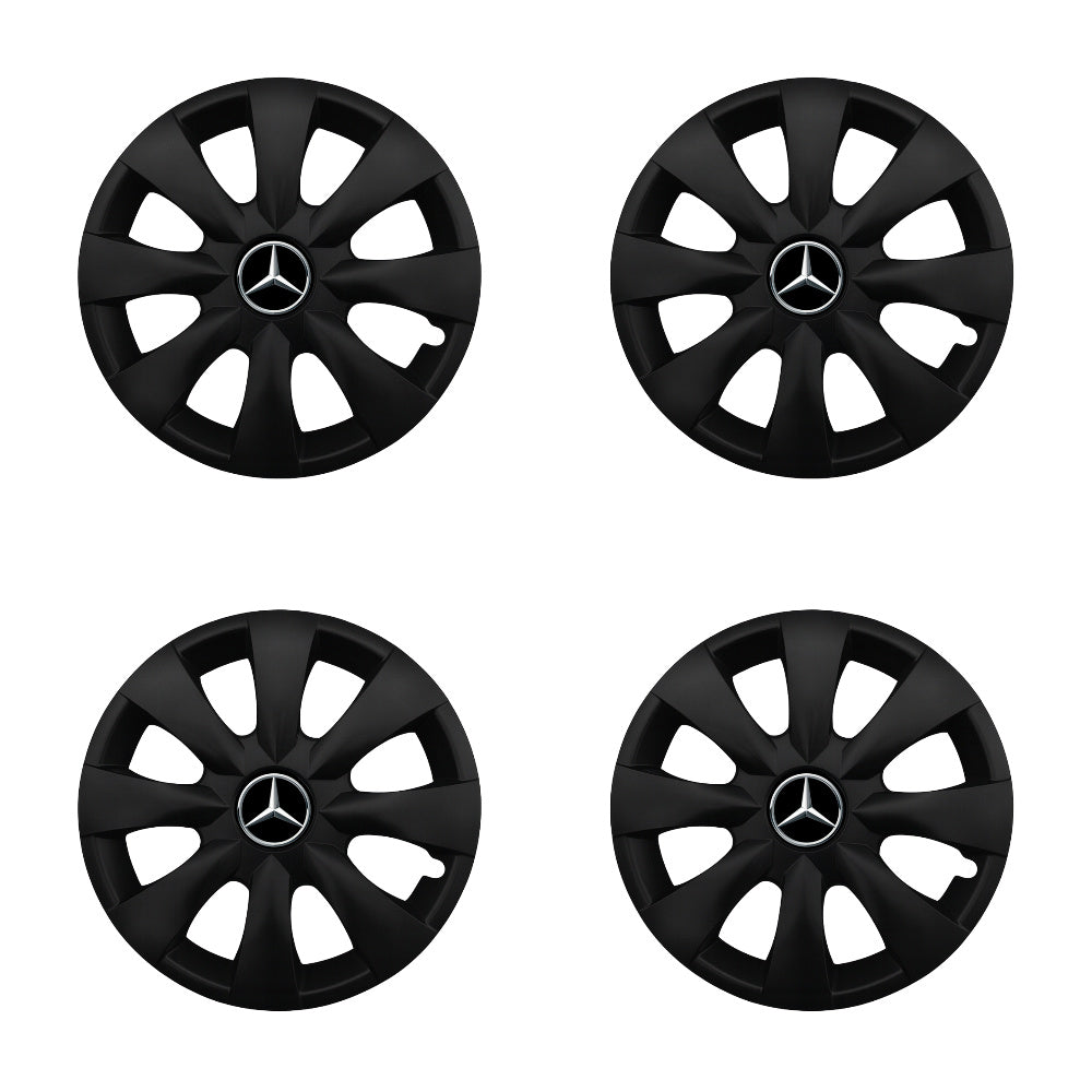 Set 4 capace roti potrivite jantelor de 15 inch compatibile MERCEDES, Model - 316 Black Edition