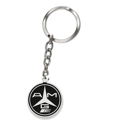 Breloc auto Mercedes-AMG rotund cu lanț și inel