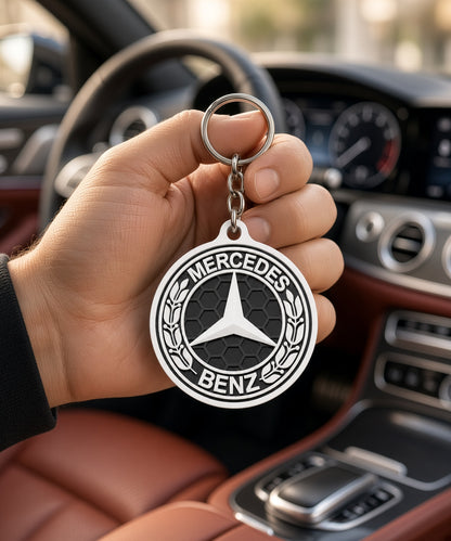 Breloc auto Mercedes-Benz cu lanț și inel