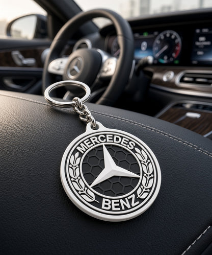 Breloc auto Mercedes-Benz cu lanț și inel