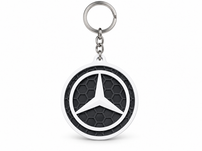 Breloc auto Mercedes logo cu lanț și inel