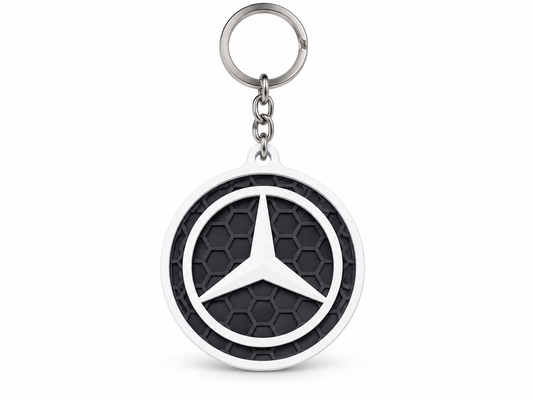 Breloc auto Mercedes logo cu lanț și inel
