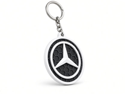 Breloc auto Mercedes logo cu lanț și inel