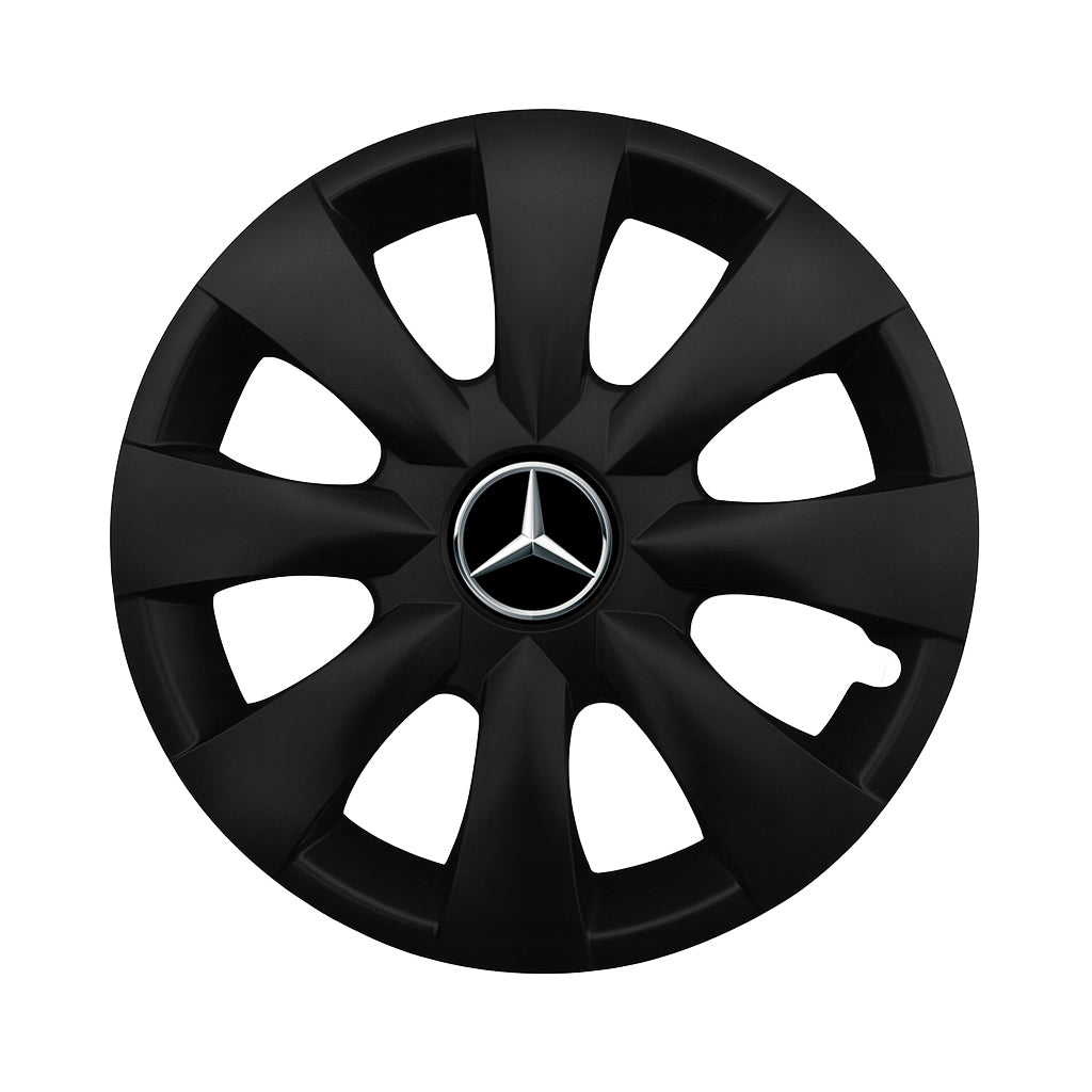 Set 4 capace roti potrivite jantelor de 15 inch compatibile MERCEDES, Model - 316 Black Edition