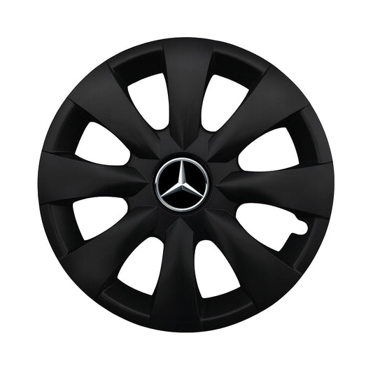 Set 4 capace roti potrivite jantelor de 15 inch compatibile MERCEDES, Model - 316 Black Edition