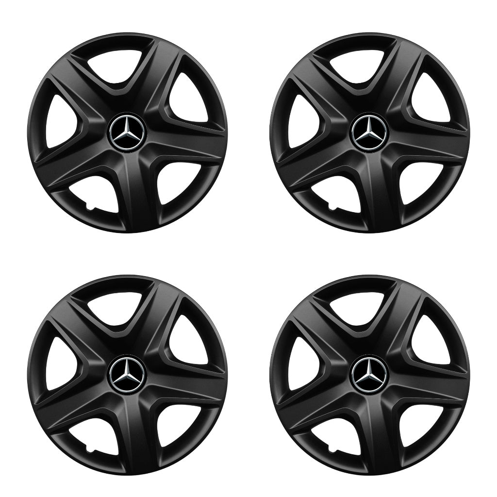 Set 4 capace roti potrivite jantelor de 15 inch compatibile MERCEDES, Model 340 Black
