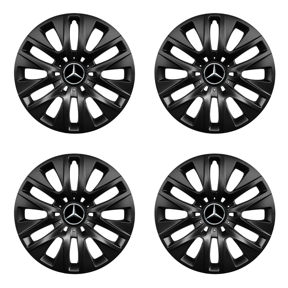 Set 4 capace roti 14 inchi (R14) compatibile gama Mercedes model - 225 Black
