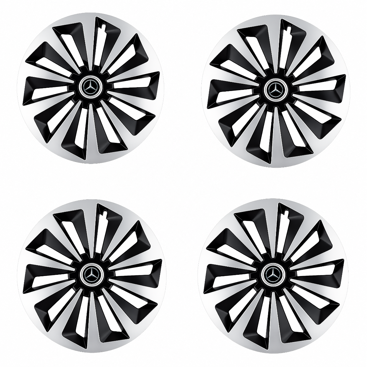 Set 4 capace roti Fox Gri-Negru R17 pentru gama auto Mercedes-Benz