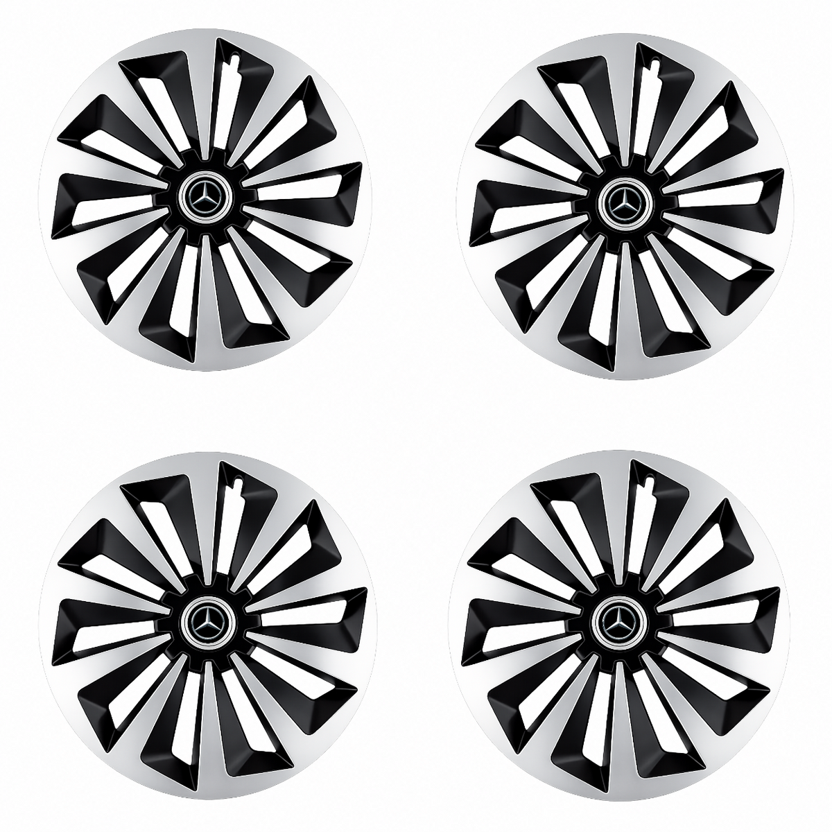Set 4 capace roti Fox Gri-Negru R15 Compatibil Cu Mercedes