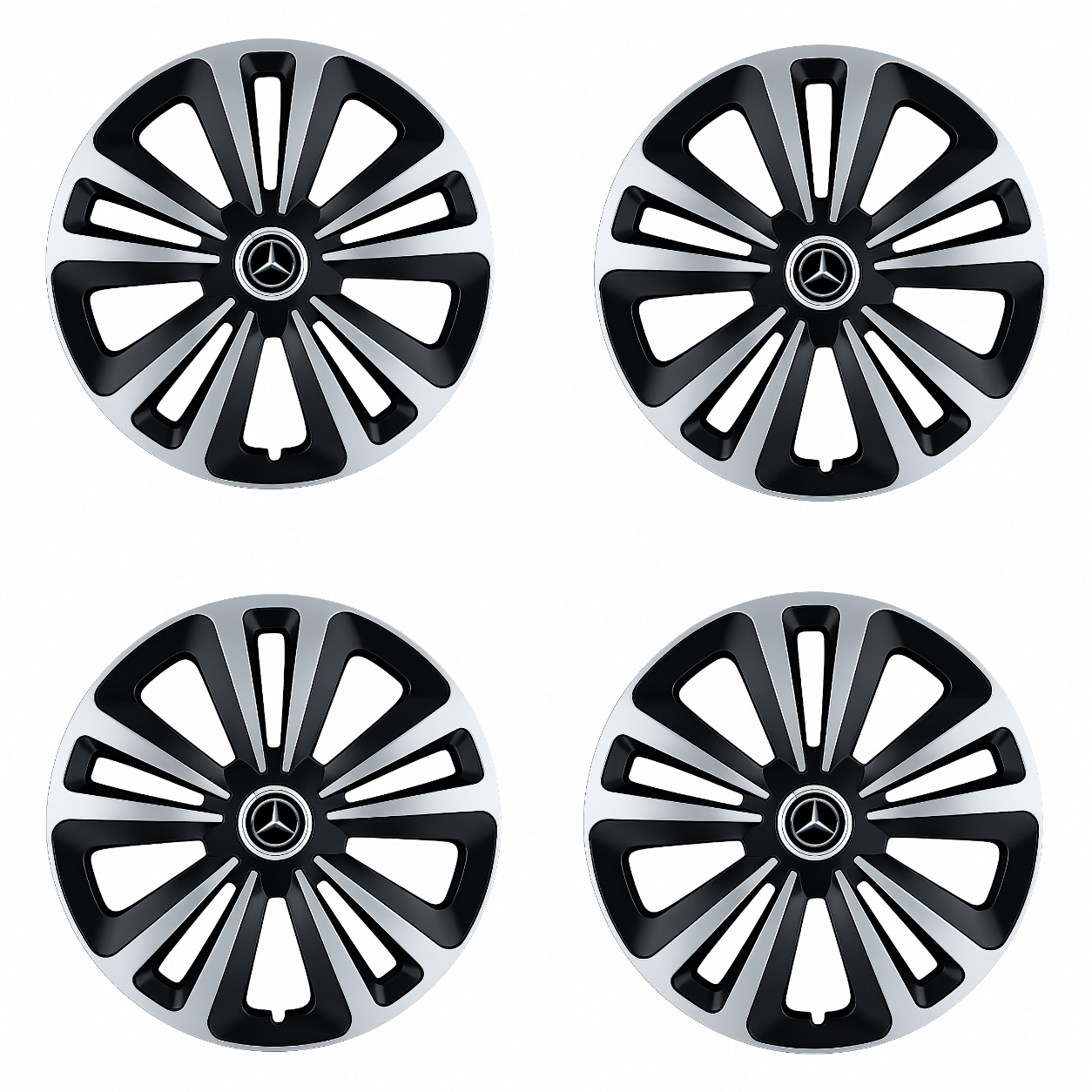 Set 4 Capace Roti Terra Gri-Negru R14, Compatibil Cu Mercedes Benz