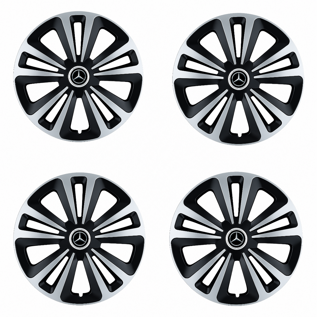 Set 4 Capace Roti Terra Gri-Negru R15, Compatibil Cu Mercedes Benz