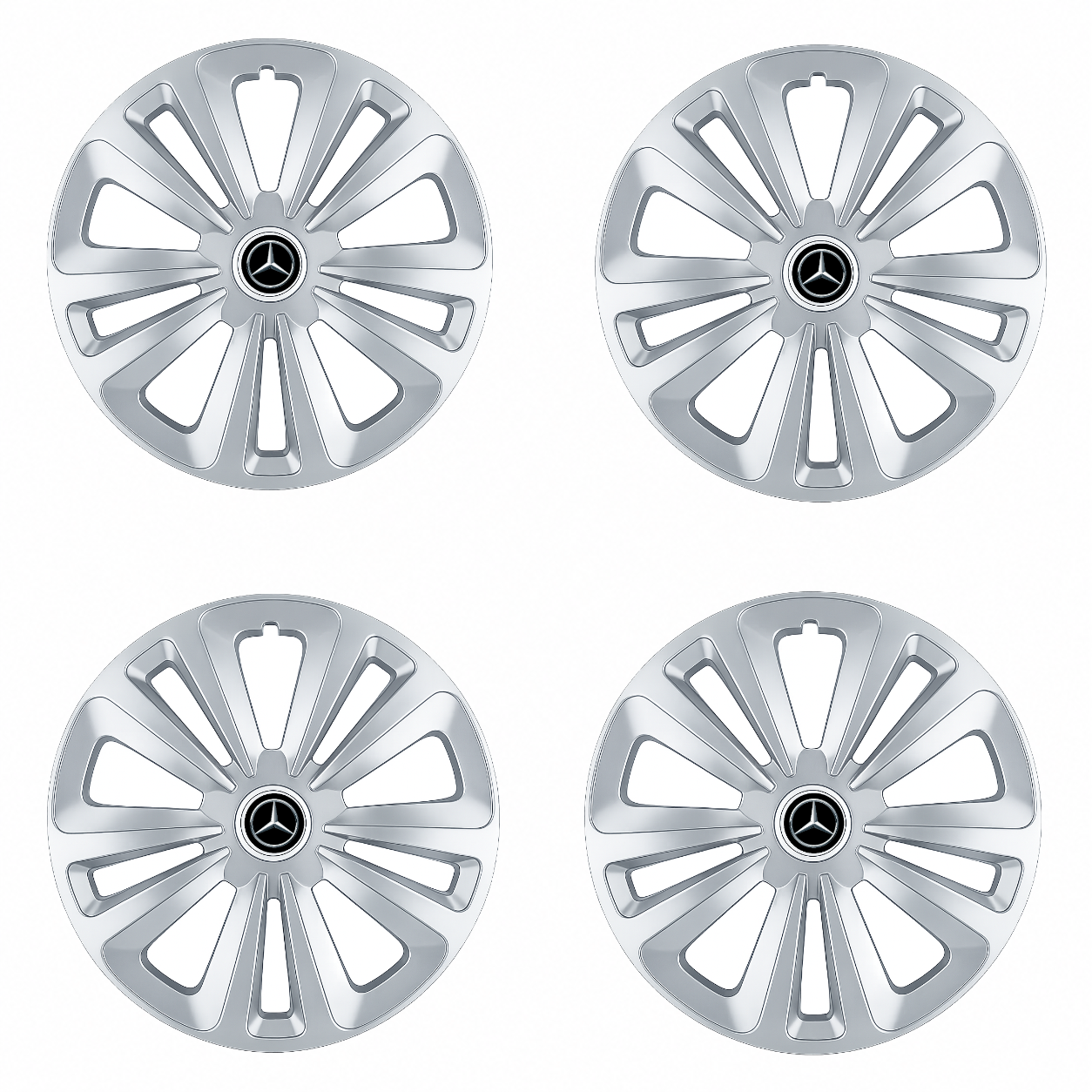 Set 4 Capace Roti Terra Gri R16, pentru Mercedes-Benz