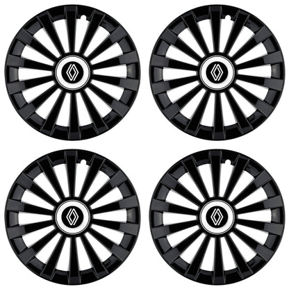Set 4 capace roti Meridian negru R15 Compatibil Cu Renault Nou