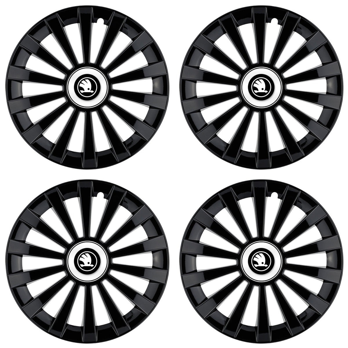 Set 4 capace roti Meridian negru R16 Compatibil Cu Skoda Nou