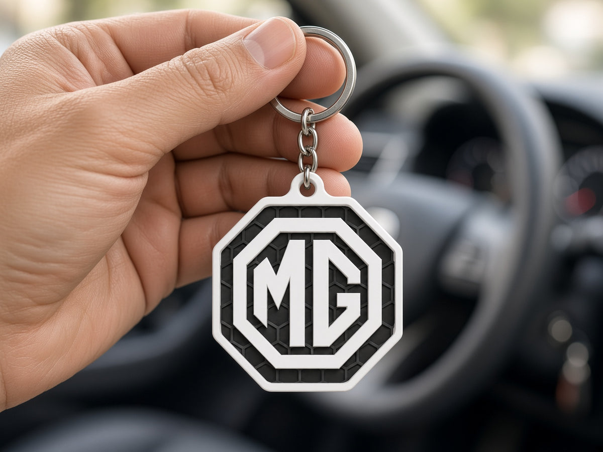 Breloc auto MG cu lanț și inel