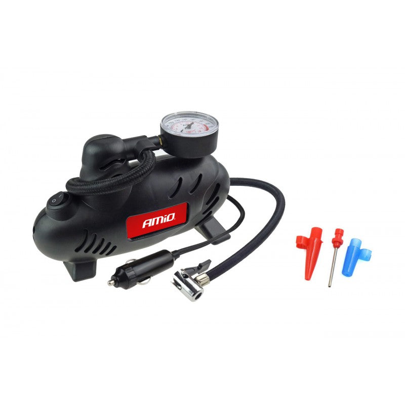 Mini compresor auto, 12V, manometru, compact si usor