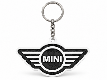 Breloc auto Mini Cooper cu lanț și inel